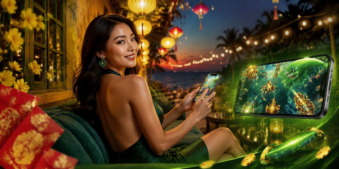 Người chơi trải nghiệm bắn cá trực tuyến dưới ánh đèn lồng phố cổ Hội An về đêm