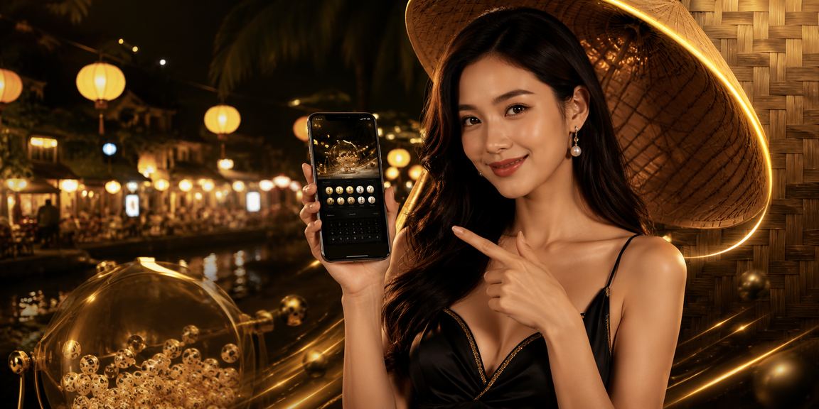 Người dùng tại Nha Trang tra kết quả xổ số kiến thiết qua điện thoại bên bờ biển